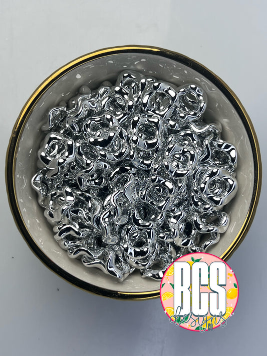 Silver 15mm Wavy Spacers (10 Pack)