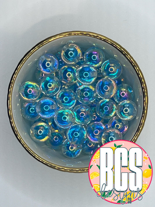 Bright Blue AB 16mm Double Wall Acrylic Bead (Sold Individually)