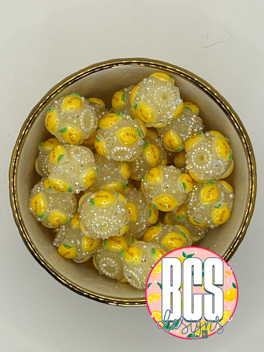 Lemon Specialty Acrylic Bead (Sold Individually)