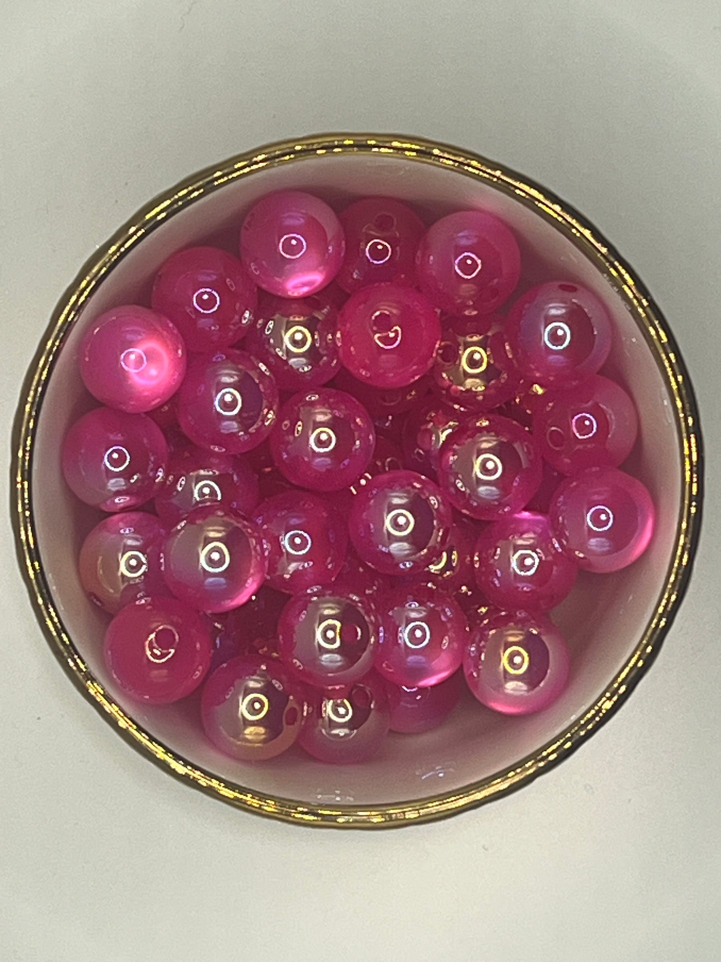 Neon Pink Cat Eye UV Acrylic Bead (Sold Individually)
