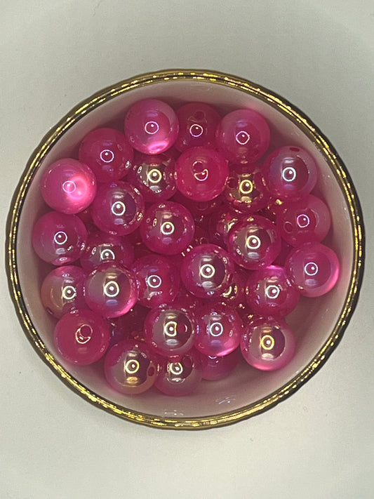 Neon Pink Cat Eye UV Acrylic Bead (Sold Individually)