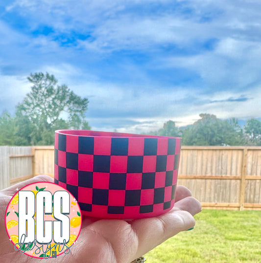 Neon Pink Checkered Cup Boot