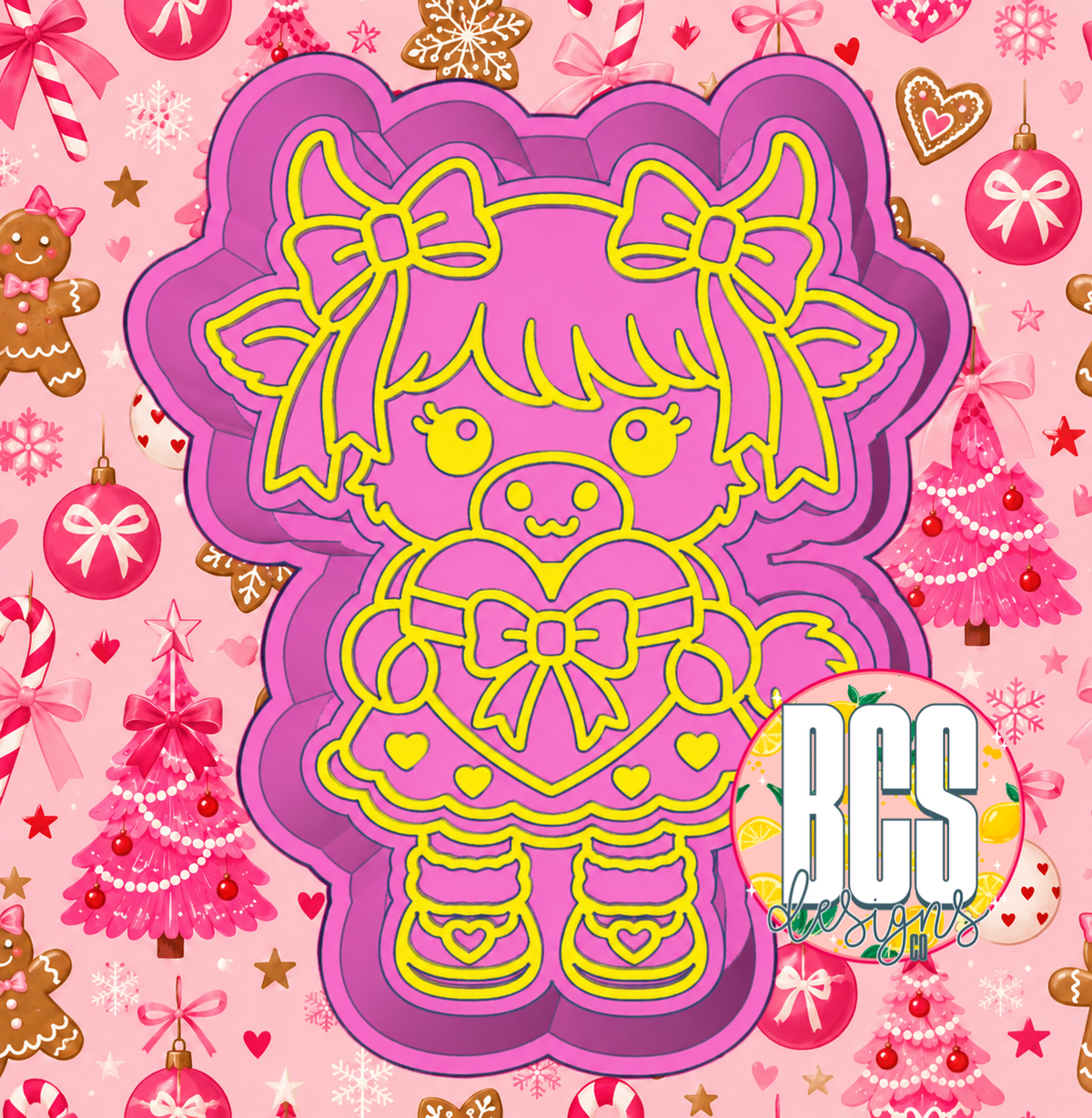 Valentine Cow Freshie Mold