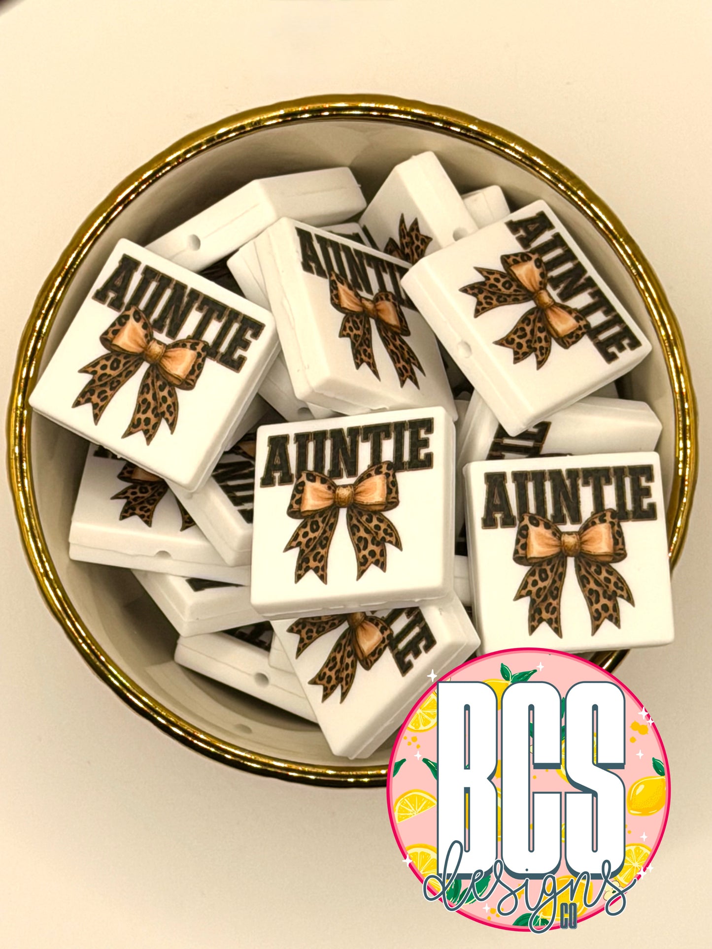 Cheetah Auntie Focal Bead BCS EXCLUSIVE