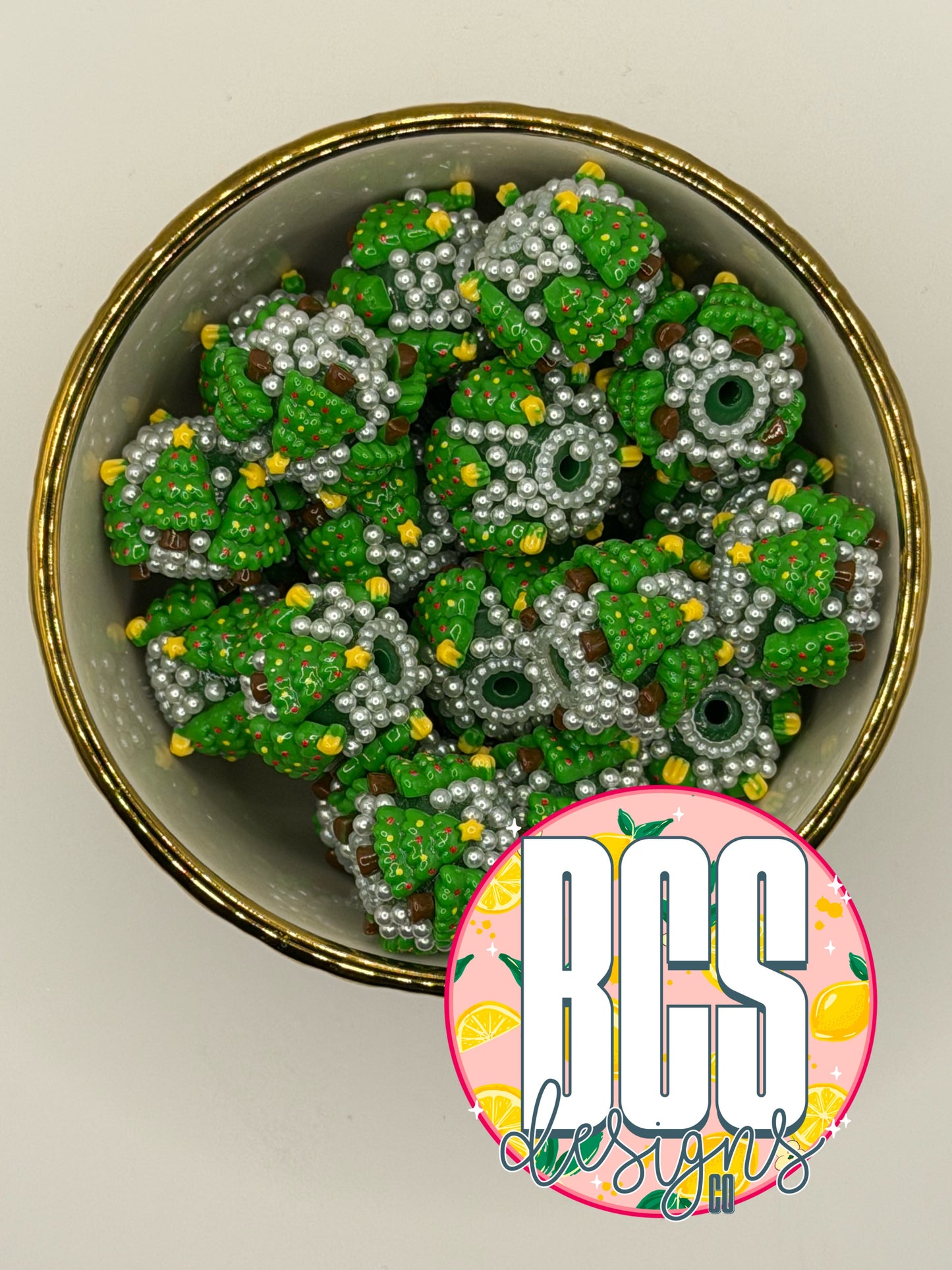 Christmas Tree Specialty Acrylic Bead (Sold Individually)