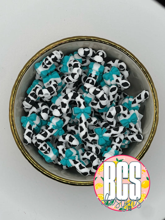 Cow Print Candy Cane Focal Bead BCS EXCLUSIVE (Collab)