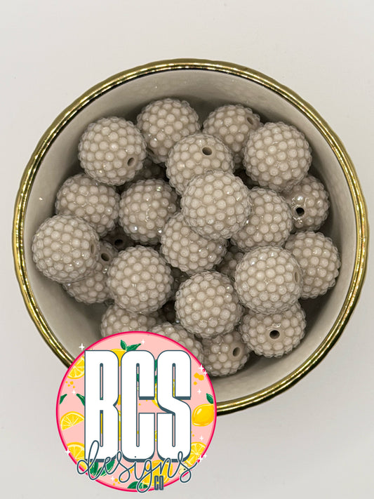 Taupe Rhinestone Beads 20mm (10 pack)