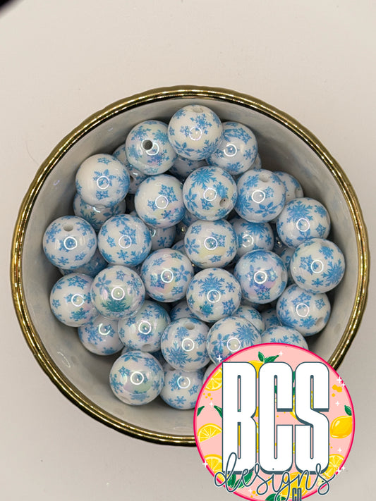 Snowflake AB 16mm Acrylic Bead (Sold Individually)