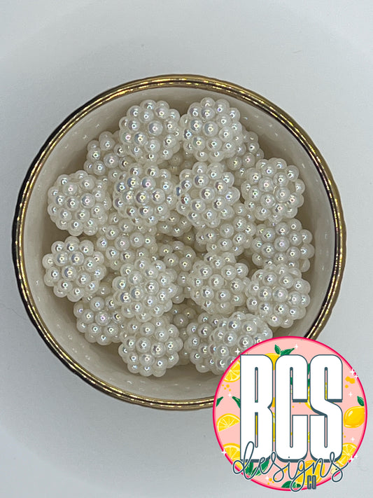Off White White Pearl Rhinestone Beads 16mm (sold individually)