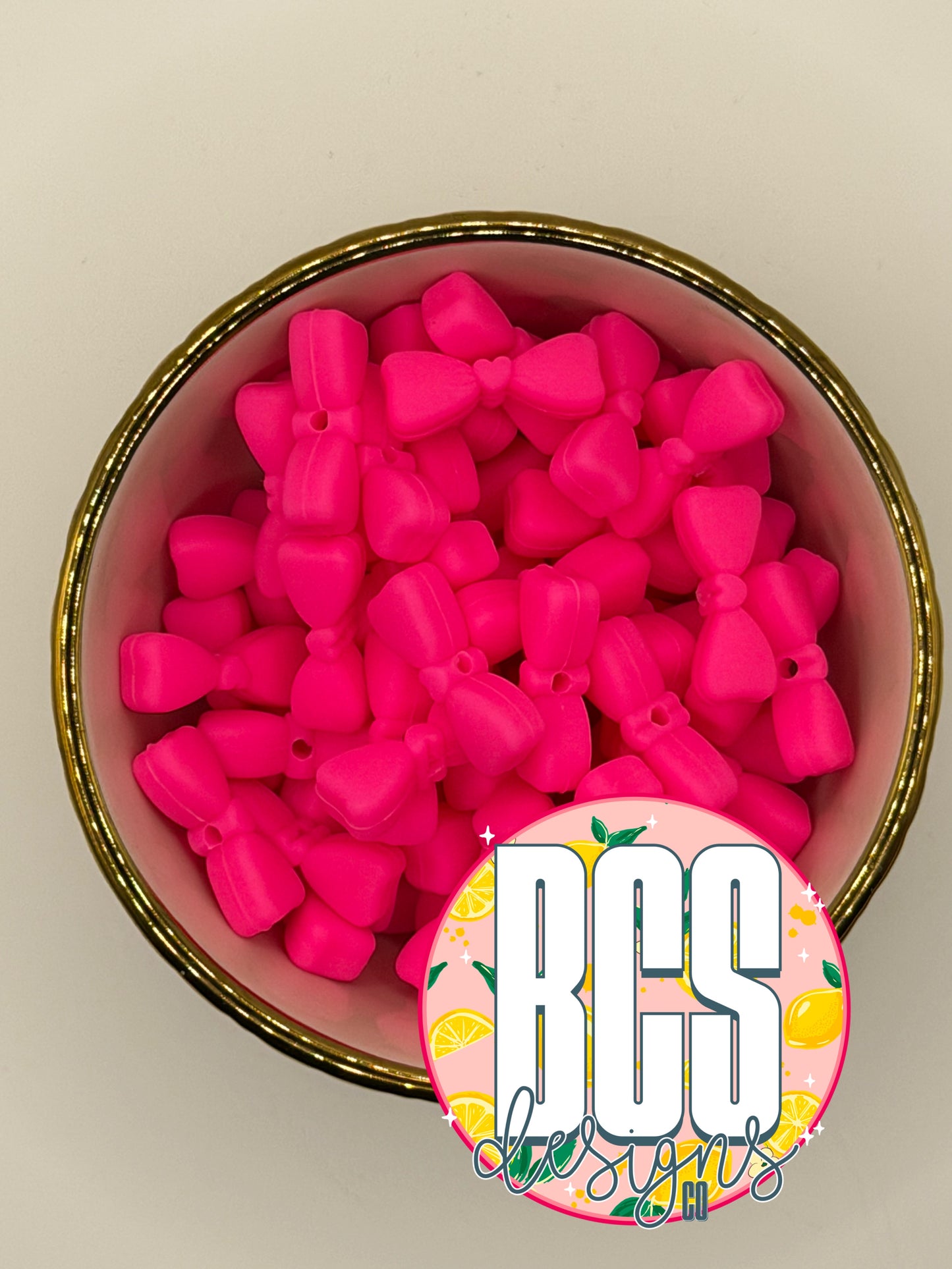 Pinkalicious Cutie Bow Focal Bead BCS EXCLUSIVE