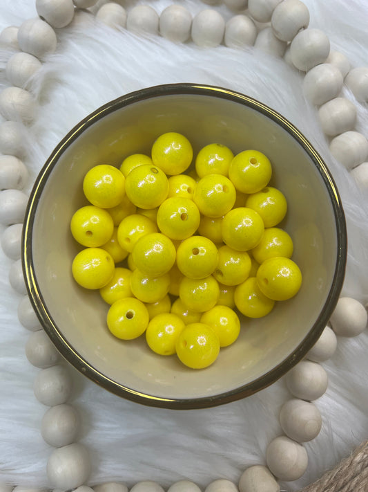 Lemon Drop 15mm Shimmer Silicone Bead