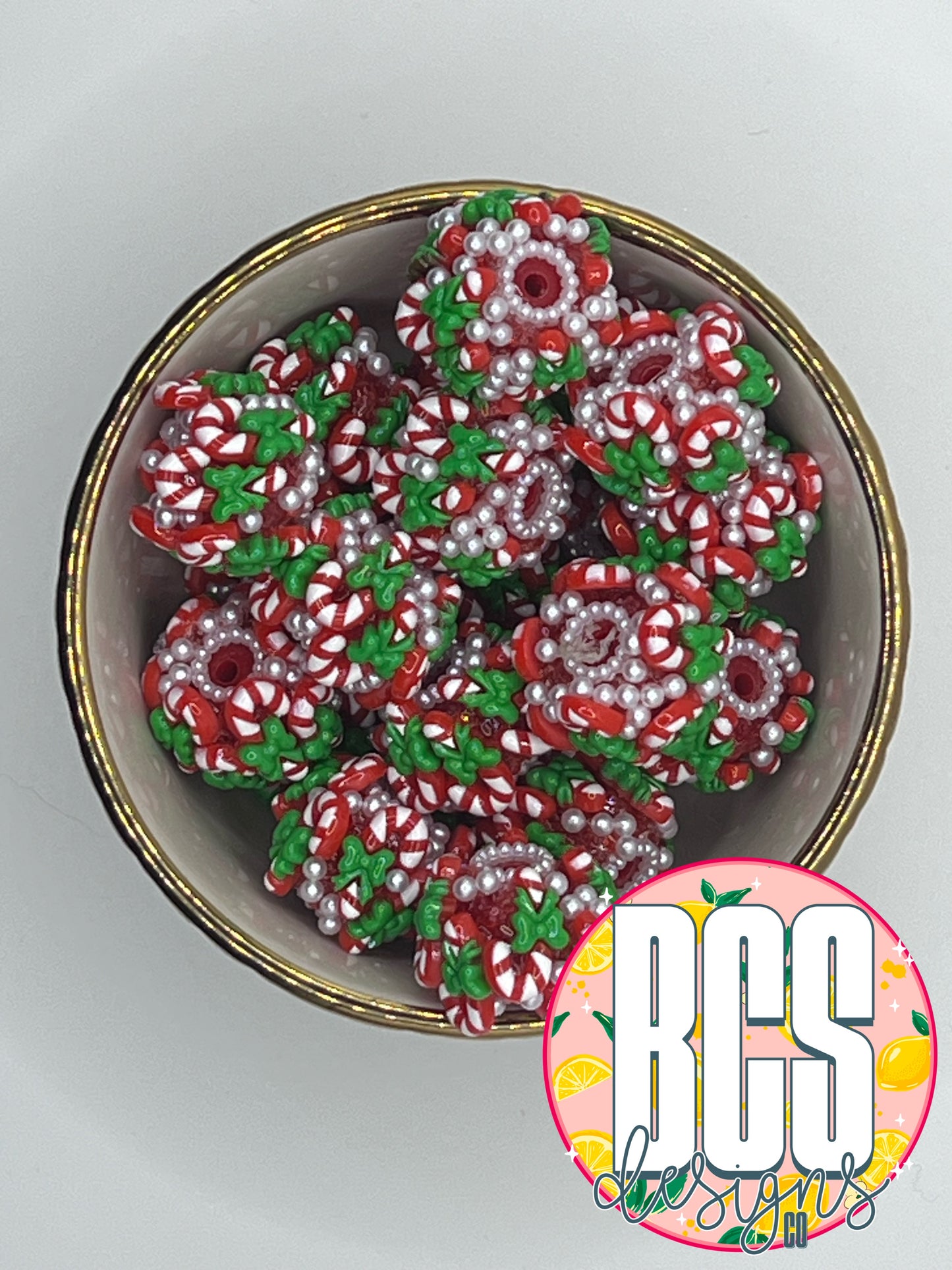 Candy Cane Specialty Bead 20mm