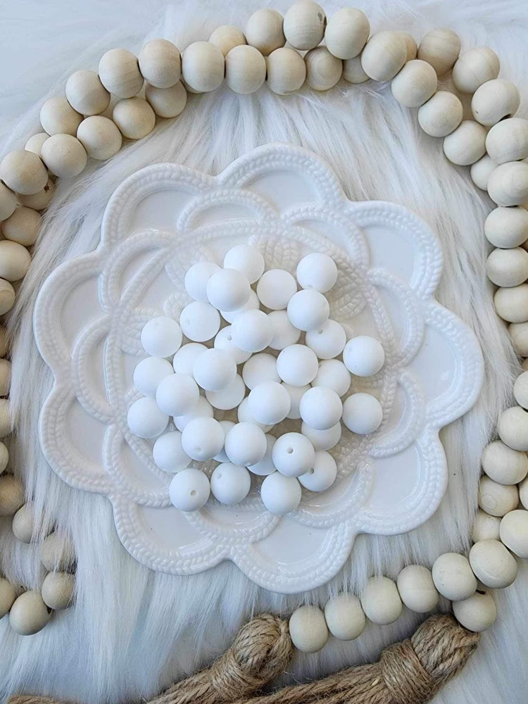 Snowball 15mm Silicone bead