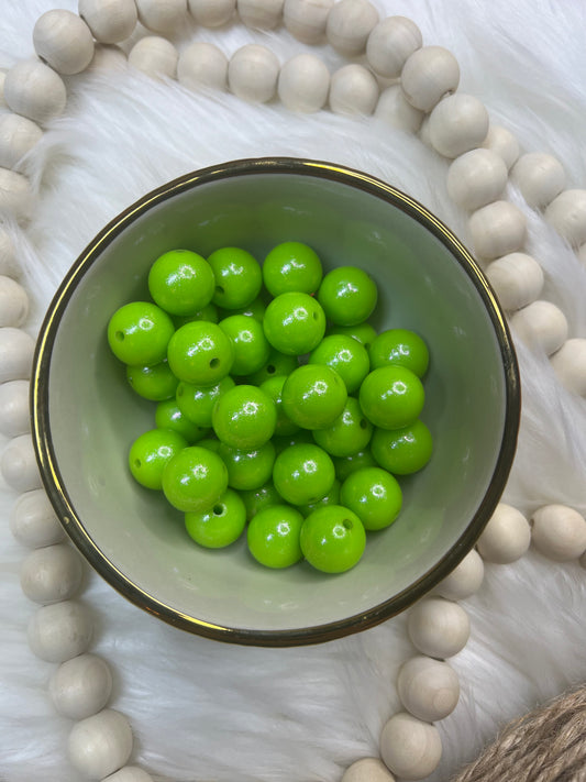 Limeade 15mm Shimmer Silicone Bead