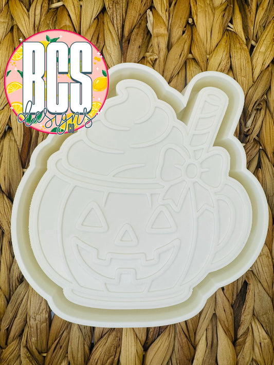 Jack-O-Lantern Mug W/Bow Freshie Mold - BCS EXCLUSIVE