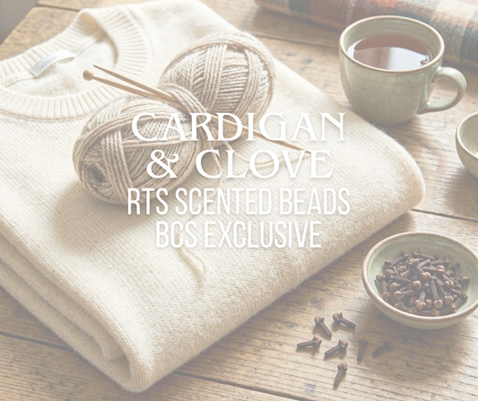 RTS Cardigan and Clove Scented Beads