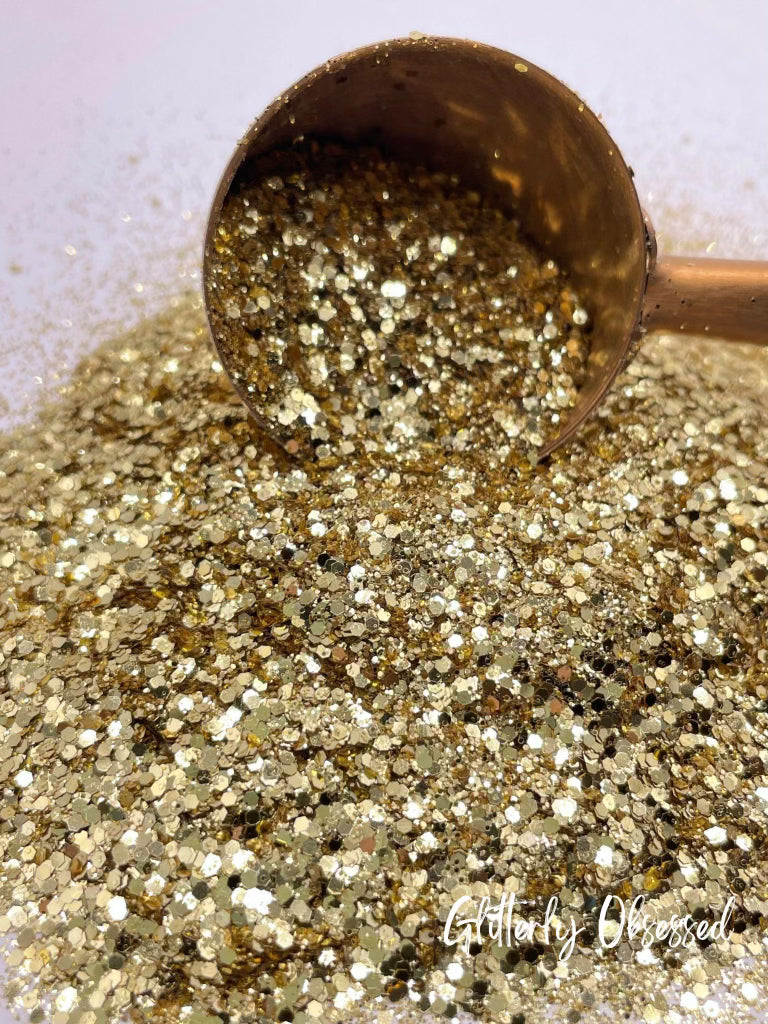 Vegas gold petite chunky glitter