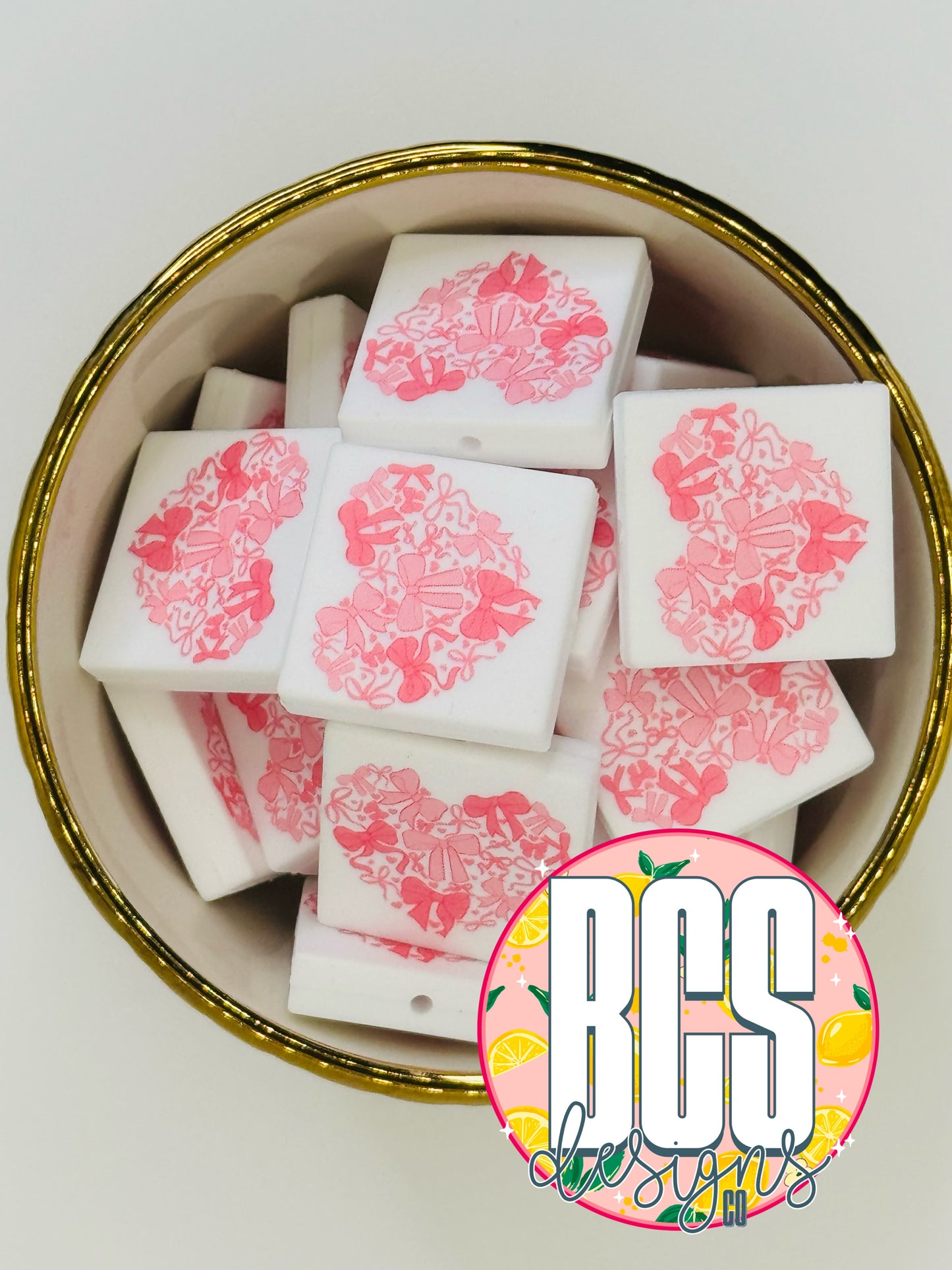 Bow Heart Bead Focal - BCS EXCLUSIVE