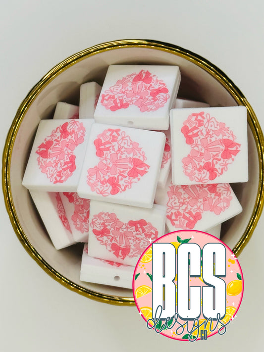 Bow Heart Bead Focal - BCS EXCLUSIVE