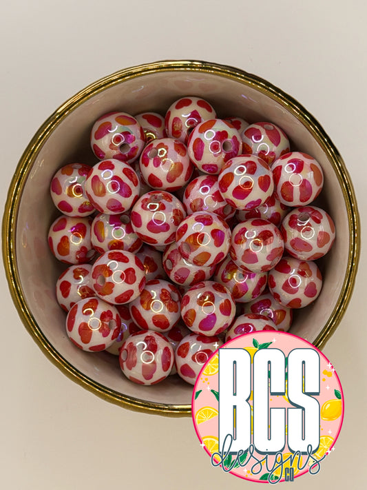 Valentine's Hearts AB 16mm Acrylic Bead (Sold Individually)