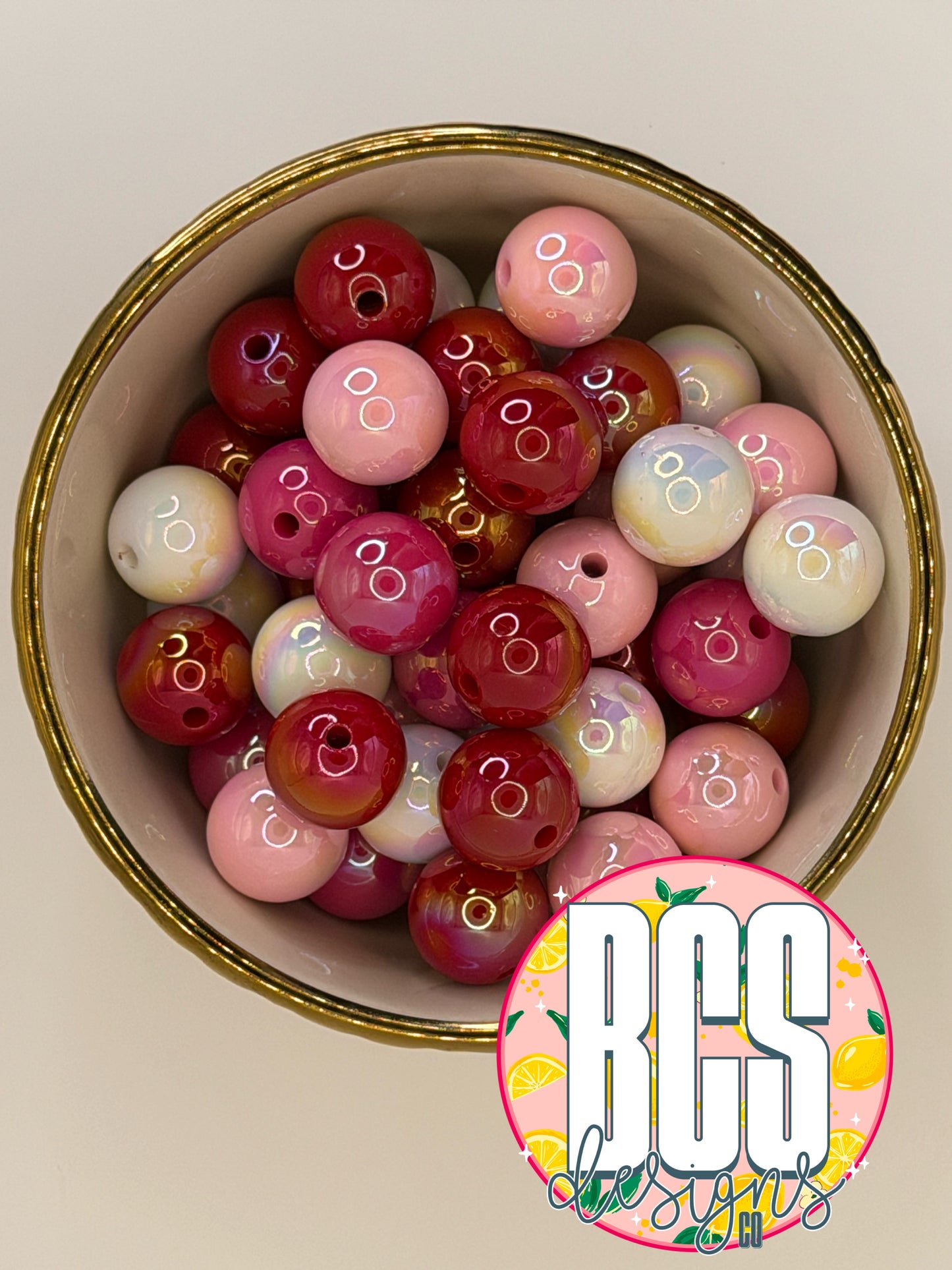 Valentine's Mix AB 16mm Acrylic Bead (Sold Individually)