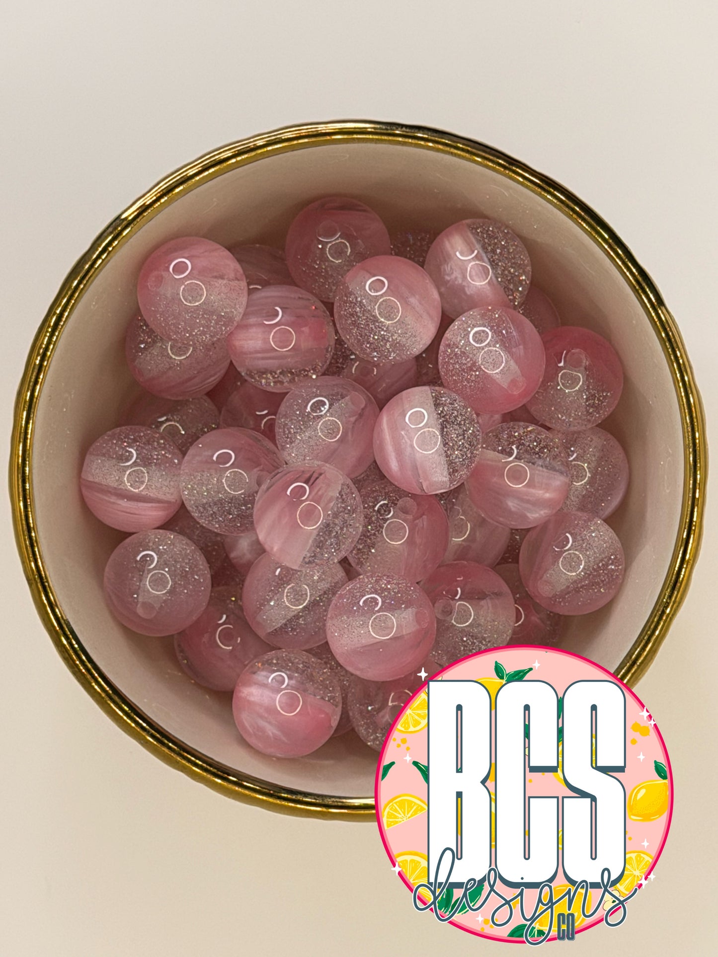 Pink Galaxy Cat eye 16mm Acrylic Bead (sold individually)