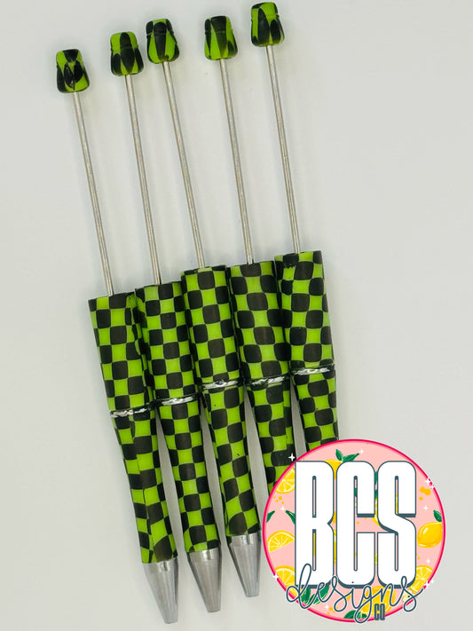 Green/Black Checkered Pen Bases