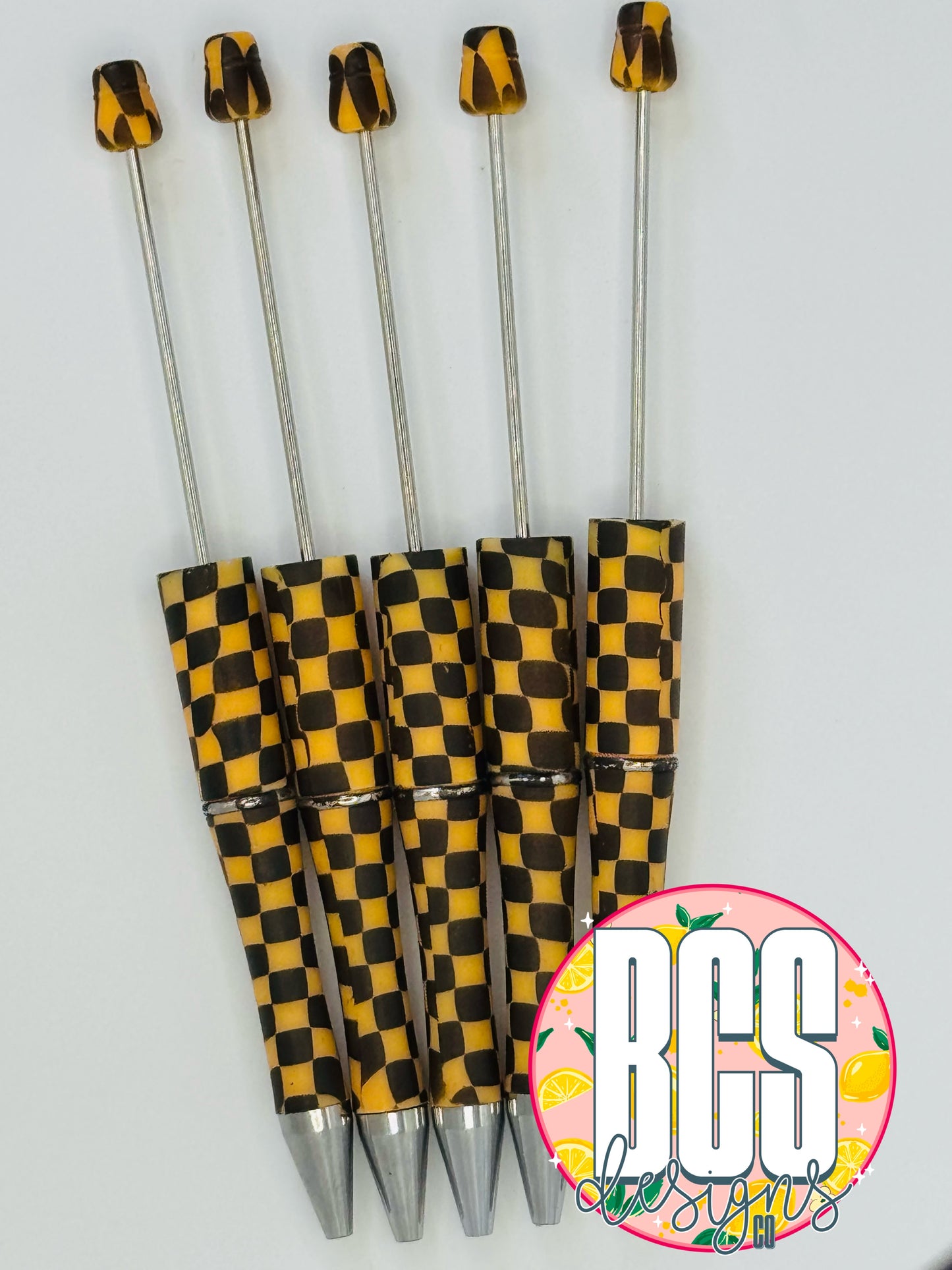 Orange/Black Checkered Pen Bases