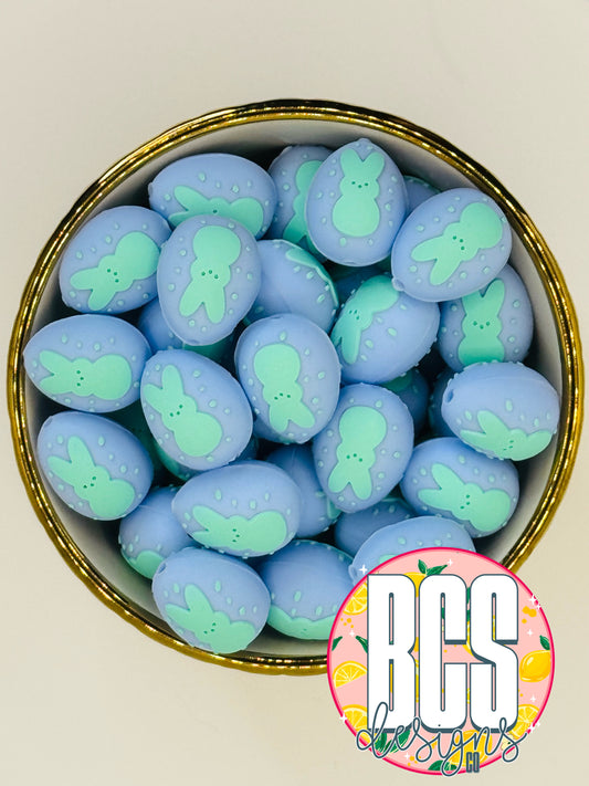 Blue/Green Squishy Bunny Eggs Focal