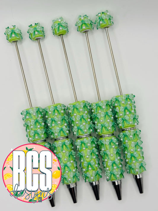 3D Green Boujee Bow Pen Bases