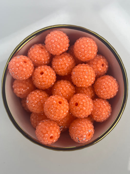 Perfect Orange Rhinestone Beads 20mm (10 pack)