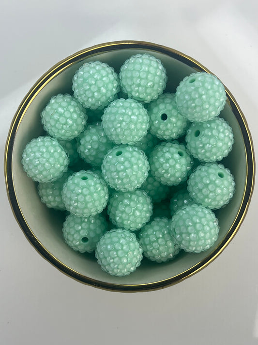 Minty Fresh Rhinestone Beads 20mm (10 pack)