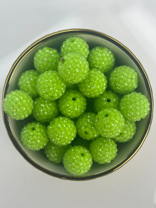 Lime Tree Rhinestone Beads 20mm (10 pack)