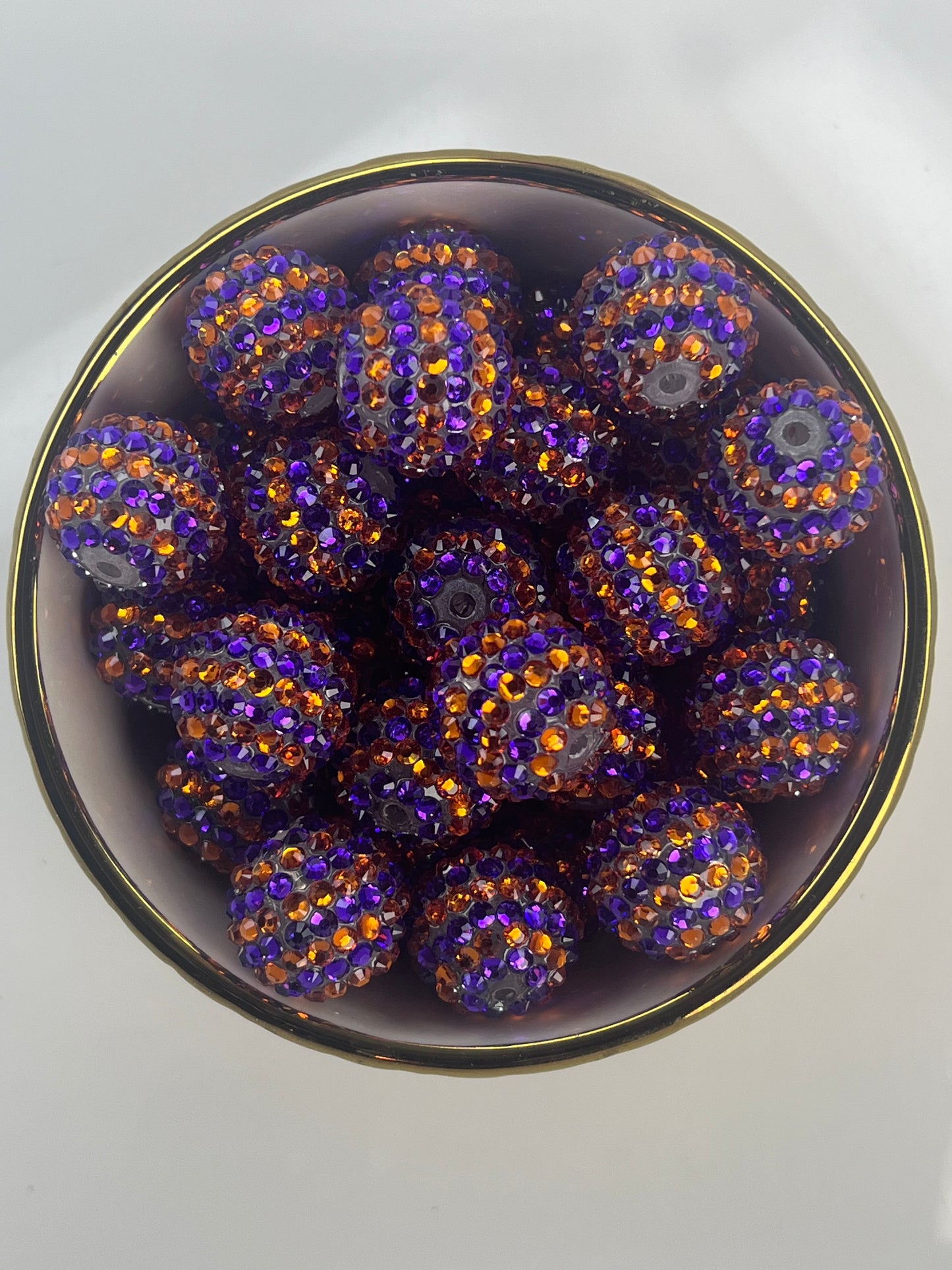 Halloween Striped Rhinestone Beads 20mm (10 pack)