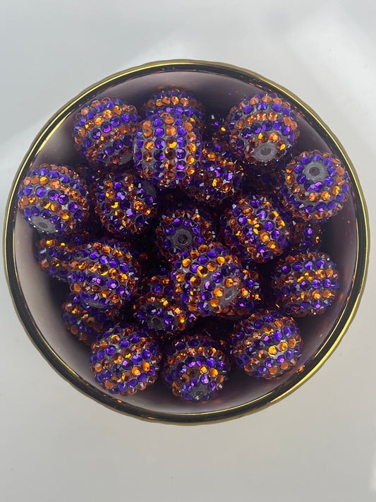 Halloween Striped Rhinestone Beads 20mm (10 pack)
