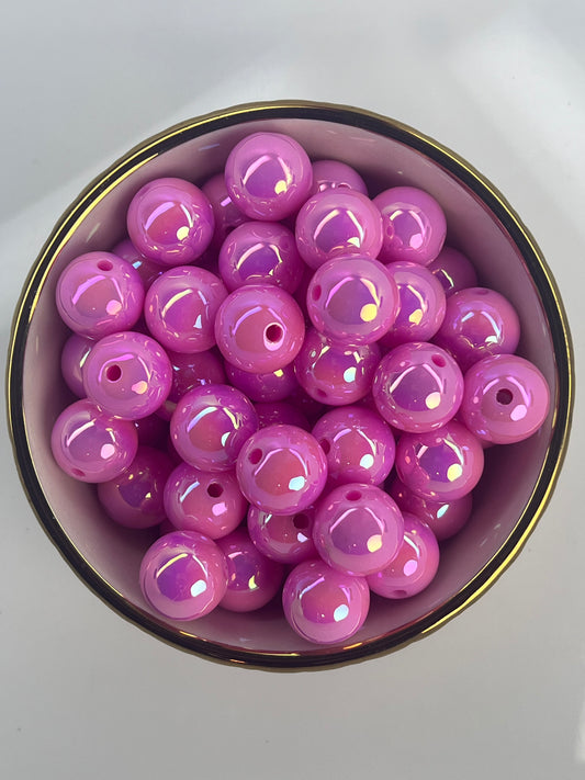 Perfect Pink AB 16mm Acrylic Bead (Sold Individually)