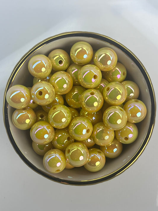 Yellow AB 16mm Acrylic Bead (Sold Individually)