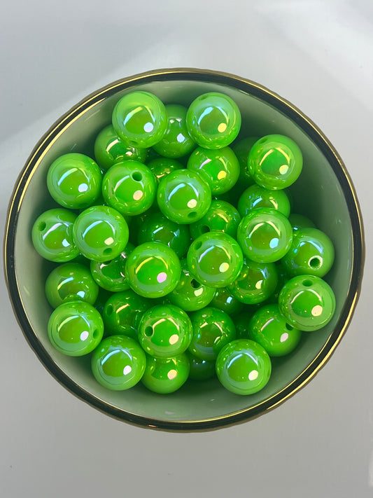 Apple Green AB 16mm Acrylic Bead (Sold Individually)