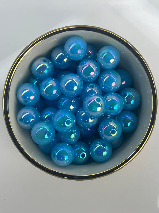 Caribbean Blue AB 16mm Acrylic Bead (Sold Individually)