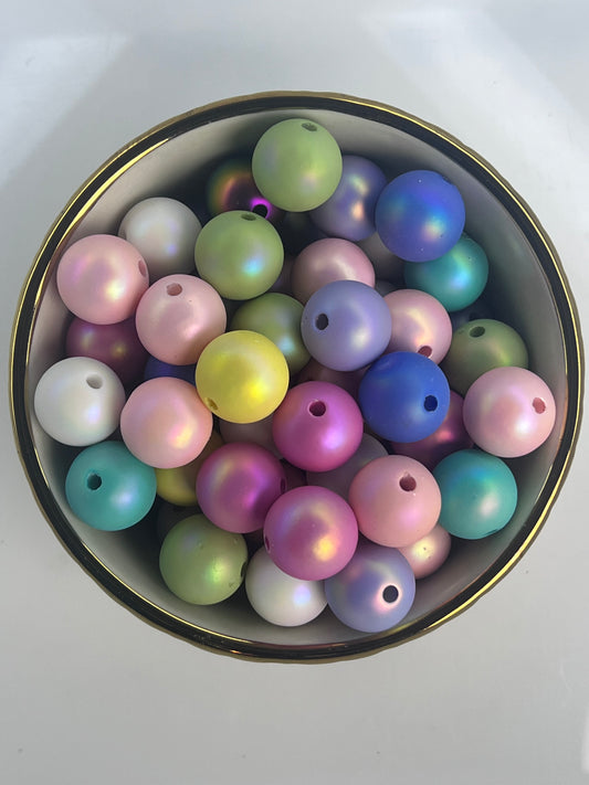 Matte Opal 16mm Acrylic Bead Mix (10 pack)