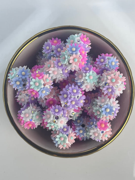 3D Flower 20mm Acrylic Bead (Sold Individually)