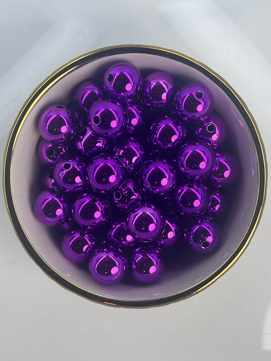 Purple Metallic 16mm Acrylic Bead (Sold Individually)
