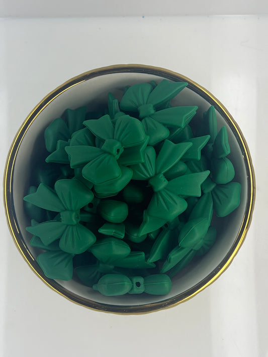 Christmas Green Coquette Bow Focal Bead BCS EXCLUSIVE