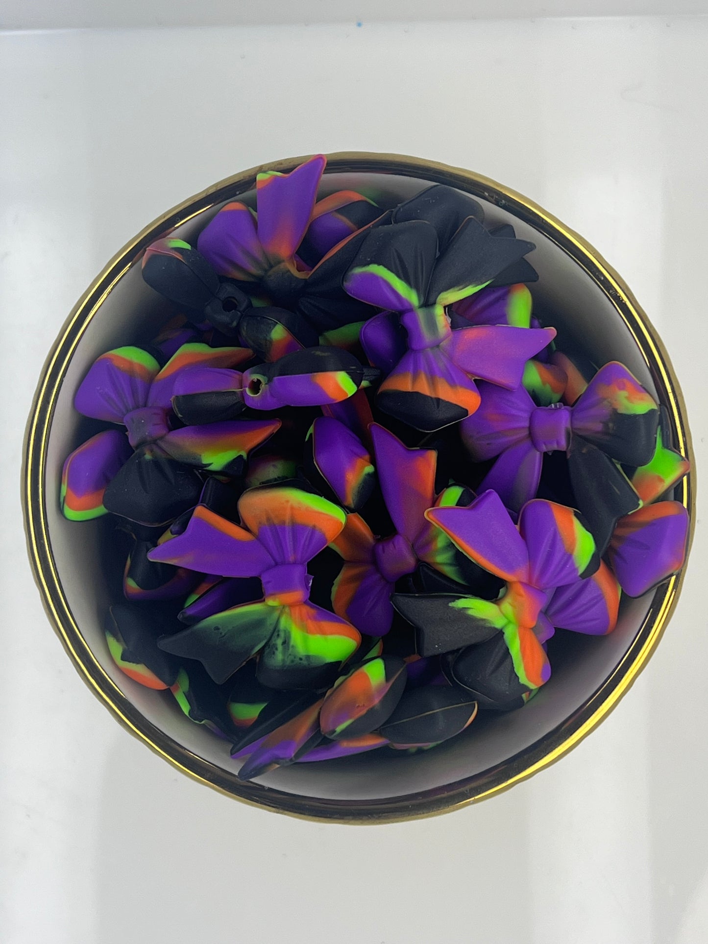 Halloween-Town Tie Dye Coquette Bow Focal Bead BCS EXCLUSIVE