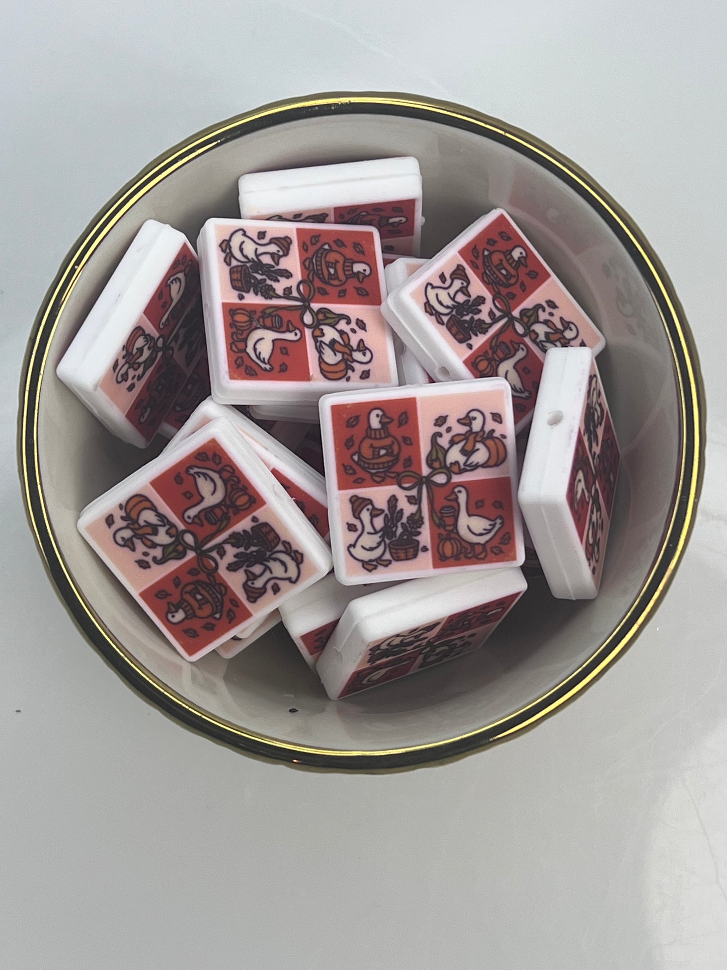Cozy Goose Squares Focal Bead BCS EXCLUSIVE
