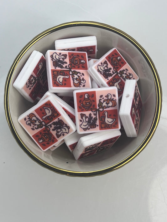 Cozy Goose Squares Focal Bead BCS EXCLUSIVE