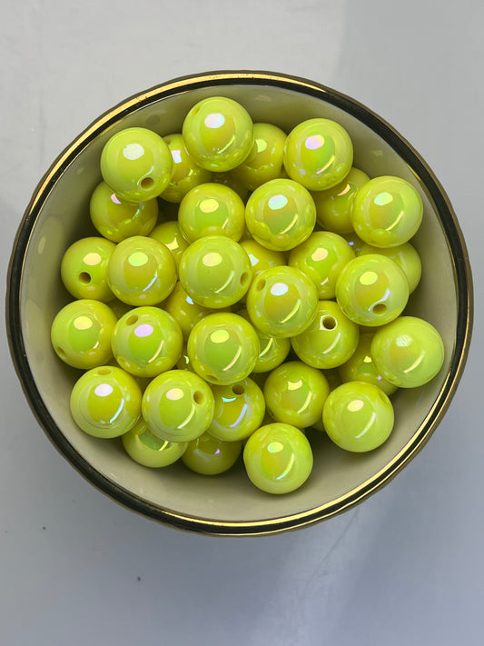 Lemon Chiffon AB 16mm Acrylic Bead (Sold Individually)