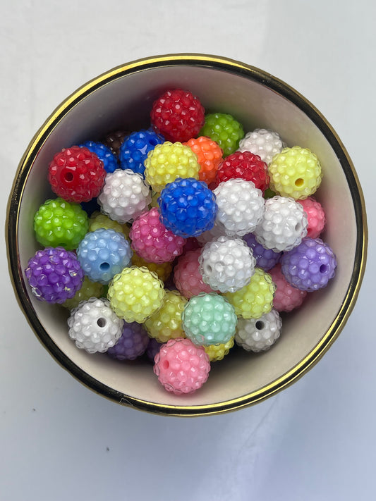 Jelly Rhinestone Beads Mix 16mm (10 pack)