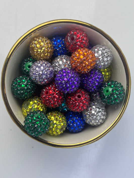 Traditional Rhinestone Bead Mix 20mm (10 pack)