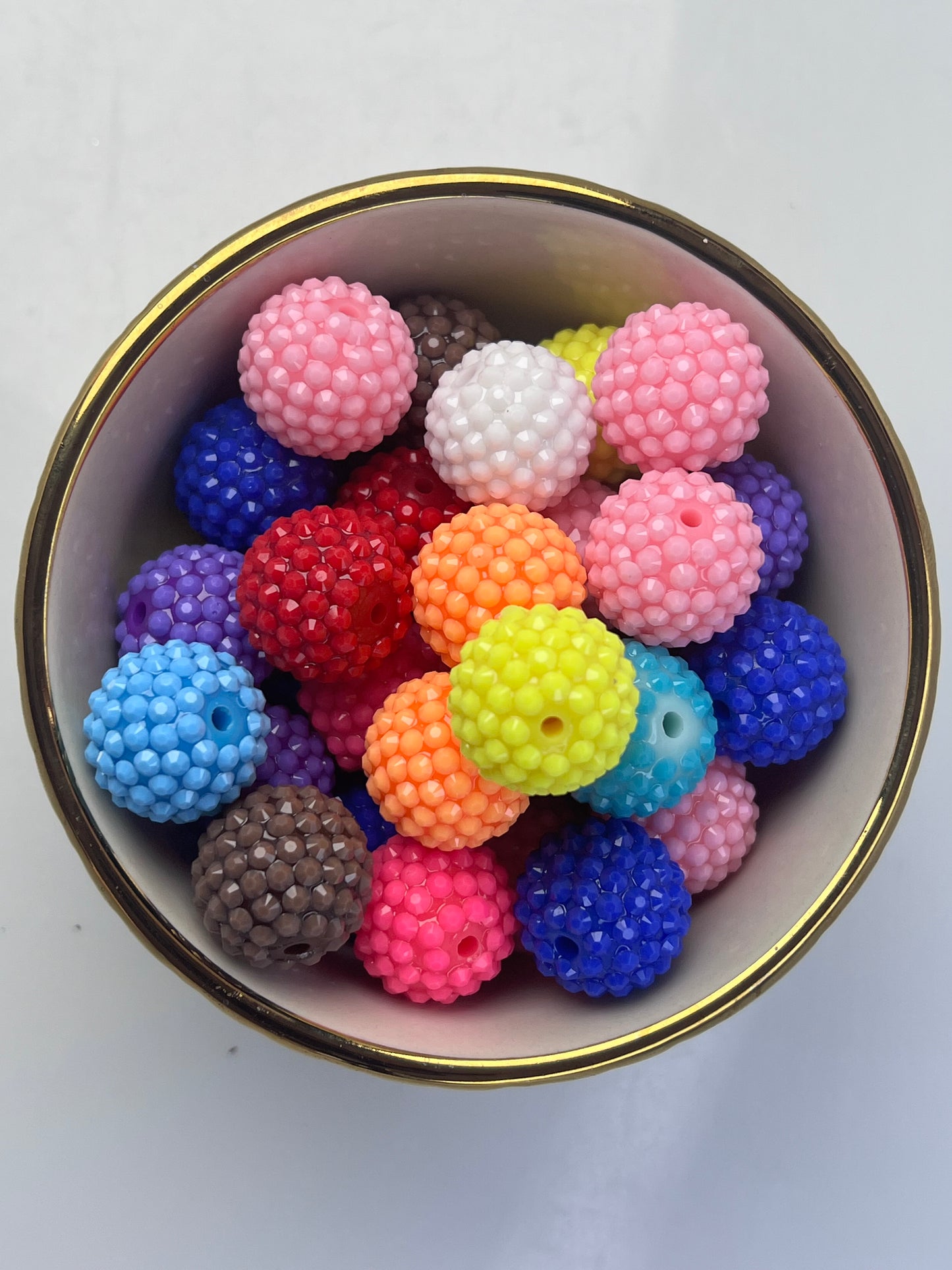 Neon Rhinestone Bead Mix 20mm (10 pack)